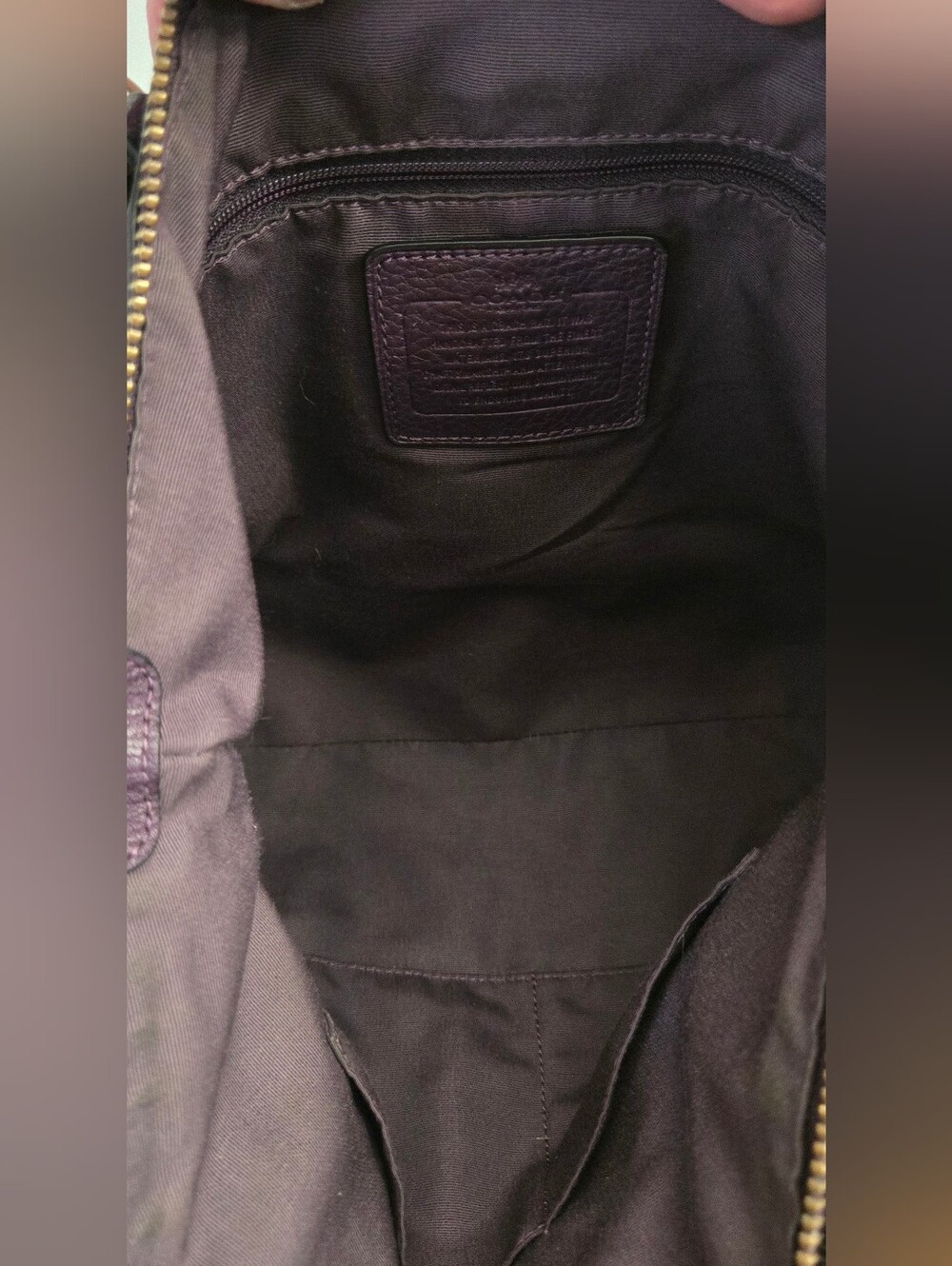 Coach Pebbled Leather Tote Or Crossbody - Deep Plum - Picture 3 of 10